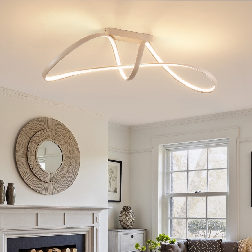 Brilagi - Plafon LED dimerizável TWISTER LED/60W/230V 3000-6000K bege + comando remoto