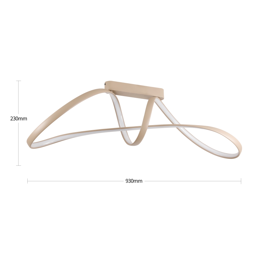 Brilagi - Plafon LED dimerizável TWISTER LED/60W/230V 3000-6000K bege + comando remoto