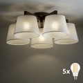 BRILAGI - LED lustre de teto sobreposto LATTE 5xE27/15W/230V pinho/branco
