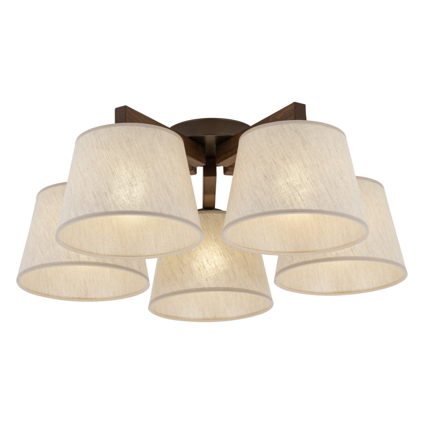 BRILAGI - LED lustre de teto sobreposto LATTE 5xE27/15W/230V pinho/creme