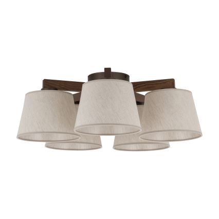 BRILAGI - LED lustre de teto sobreposto LATTE 5xE27/15W/230V pinho/creme