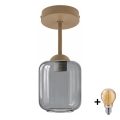 BRILAGI - LED lustre de teto sobreposto RETRO GLASS 1xE27/60W/230V Ø 14 cm bege/cinzento fumê