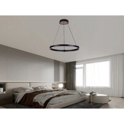 Brilagi - Lustre LED dimável suspenso por cabo CIRCLE LED/85W/230V 3000-6500K diâmetro 60 cm preto/dourado + controlo remoto