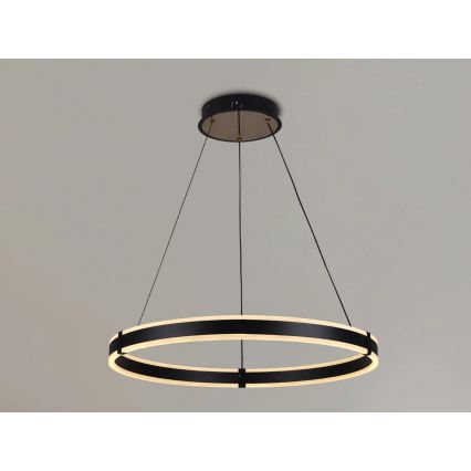Brilagi - Lustre LED dimável suspenso por cabo CIRCLE LED/85W/230V 3000-6500K diâmetro 60 cm preto/dourado + controlo remoto