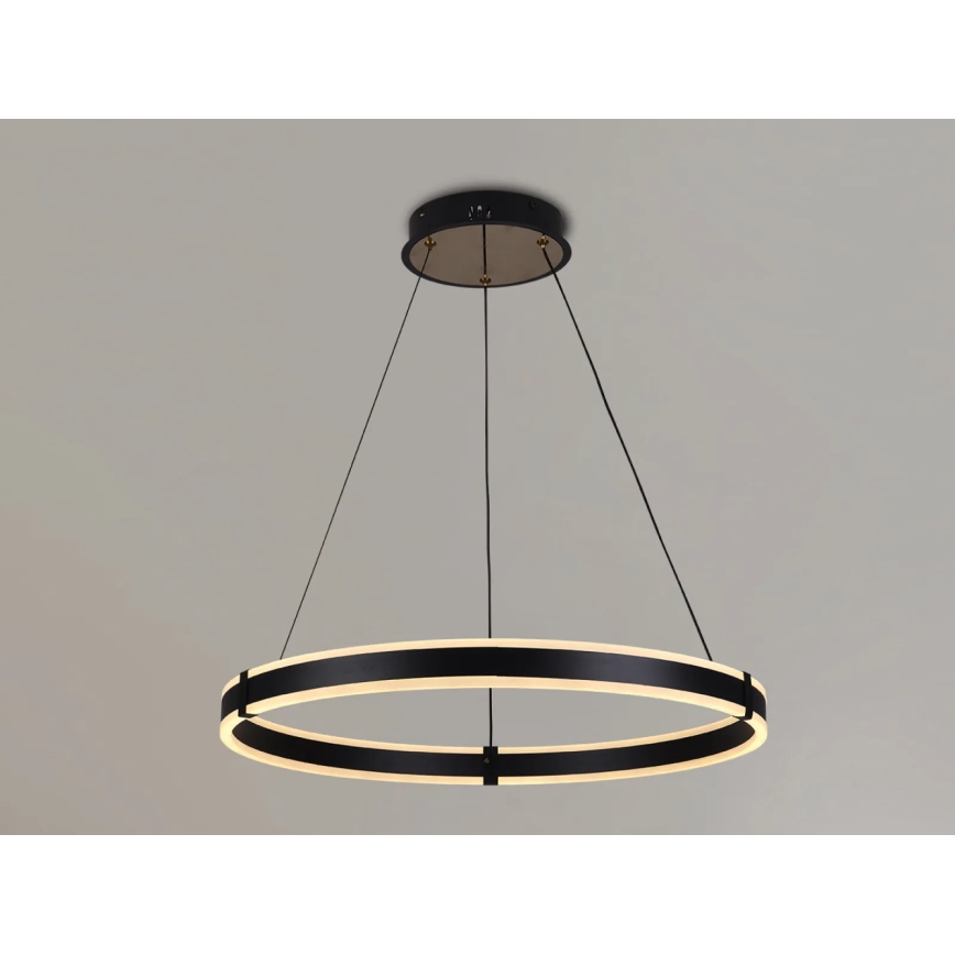Brilagi - Lustre LED dimável suspenso por cabo CIRCLE LED/85W/230V 3000-6500K diâmetro 60 cm preto/dourado + controlo remoto