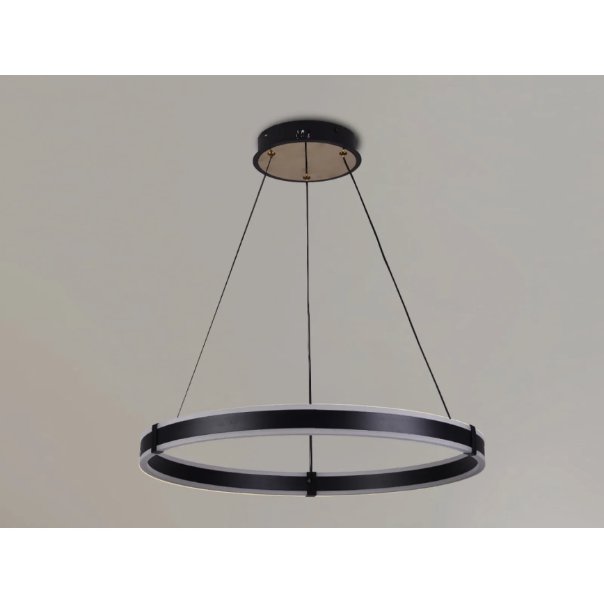 Brilagi - Lustre LED dimável suspenso por cabo CIRCLE LED/85W/230V 3000-6500K diâmetro 60 cm preto/dourado + controlo remoto