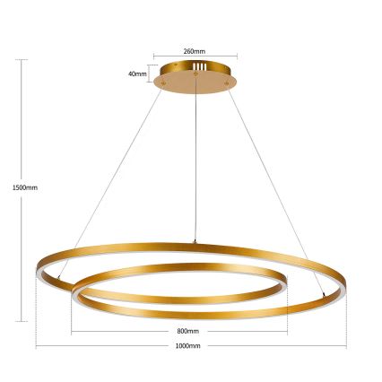 BRILAGI - Lustre LED dimerizável suspenso por cabo TWISTER LED/105W/230V 3000-6000K Ø 100 cm dourado + comando remoto
