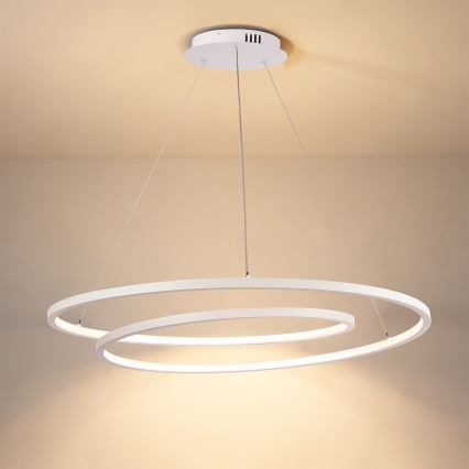Brilagi - Candeeiro suspenso LED regulável em cabo TWISTER LED/105W/230V 3000-6000K diâmetro 100 cm branco + comando à distância