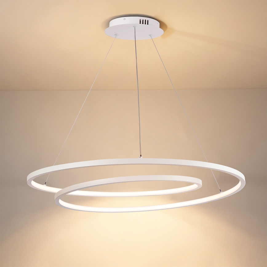 Brilagi - Candeeiro suspenso LED regulável em cabo TWISTER LED/105W/230V 3000-6000K diâmetro 100 cm branco + comando à distância
