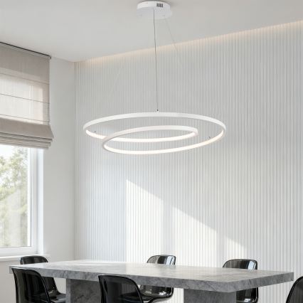 Brilagi - Candeeiro suspenso LED regulável em cabo TWISTER LED/105W/230V 3000-6000K diâmetro 100 cm branco + comando à distância