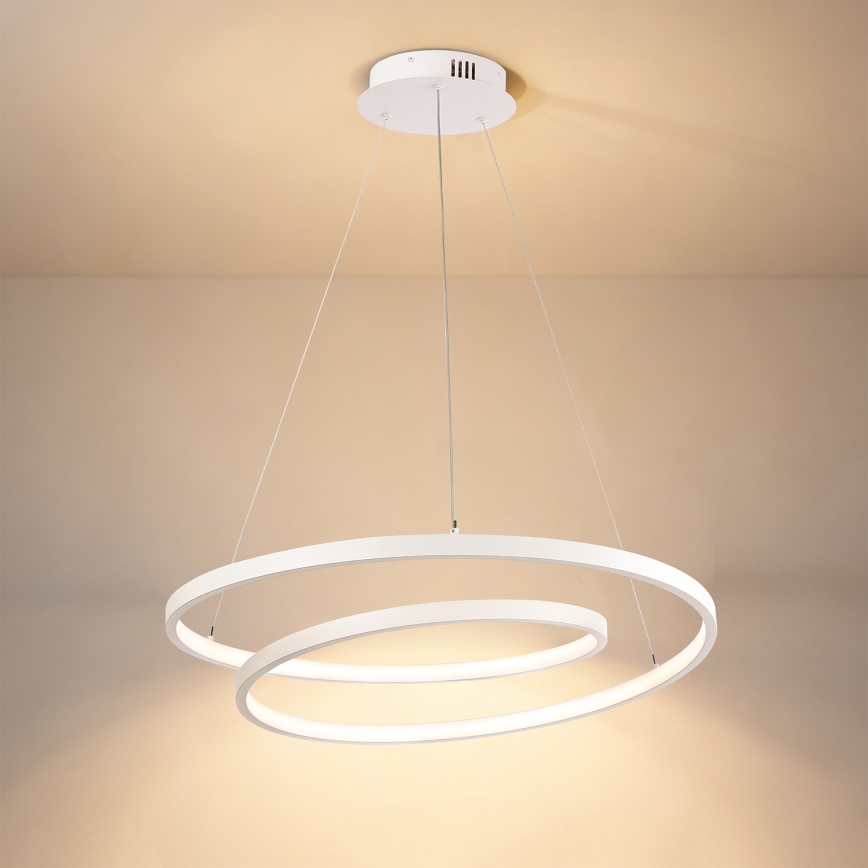 Brilagi - Lustre LED dimerizável suspenso por cabo TWISTER LED/48W/230V 3000-6000K Ø 50 cm branco + comando remoto