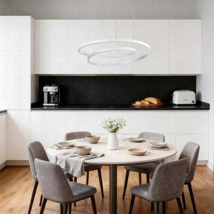 Brilagi - Lustre LED dimerizável suspenso por cabo TWISTER LED/48W/230V 3000-6000K Ø 50 cm branco + comando remoto