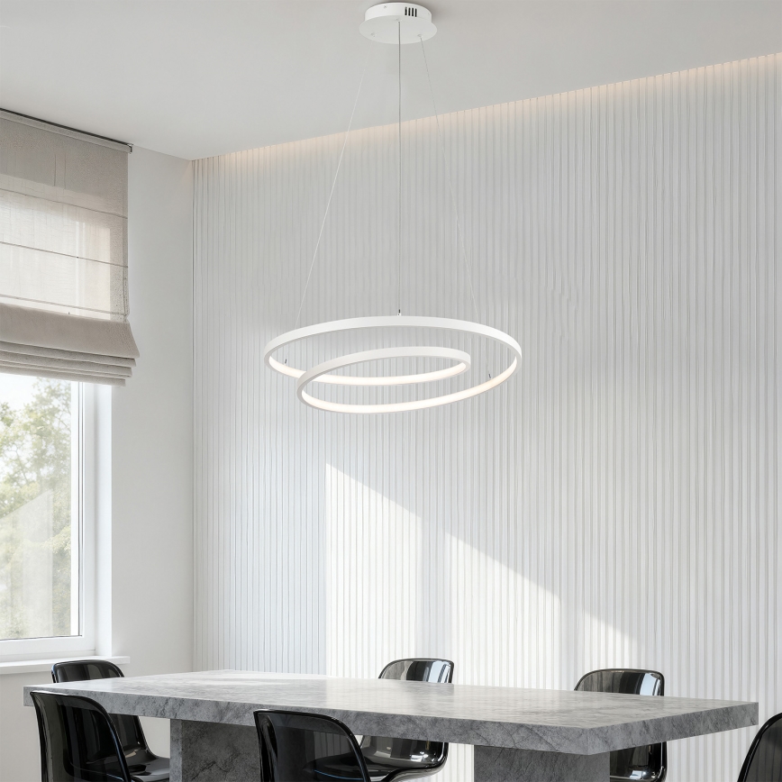 Brilagi - Lustre LED dimerizável suspenso por cabo TWISTER LED/48W/230V 3000-6000K Ø 50 cm branco + comando remoto