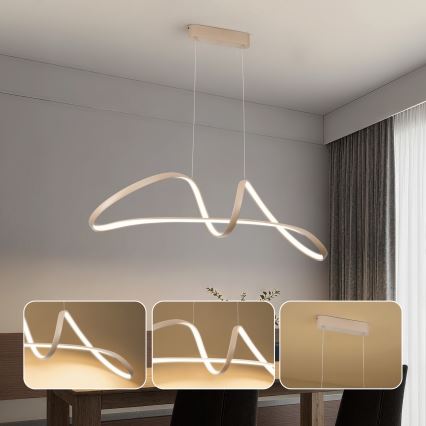 Brilagi - Lustre pendente LED regulável em cabo TWISTER LED/60W/230V 3000-6000K bege + controlo remoto