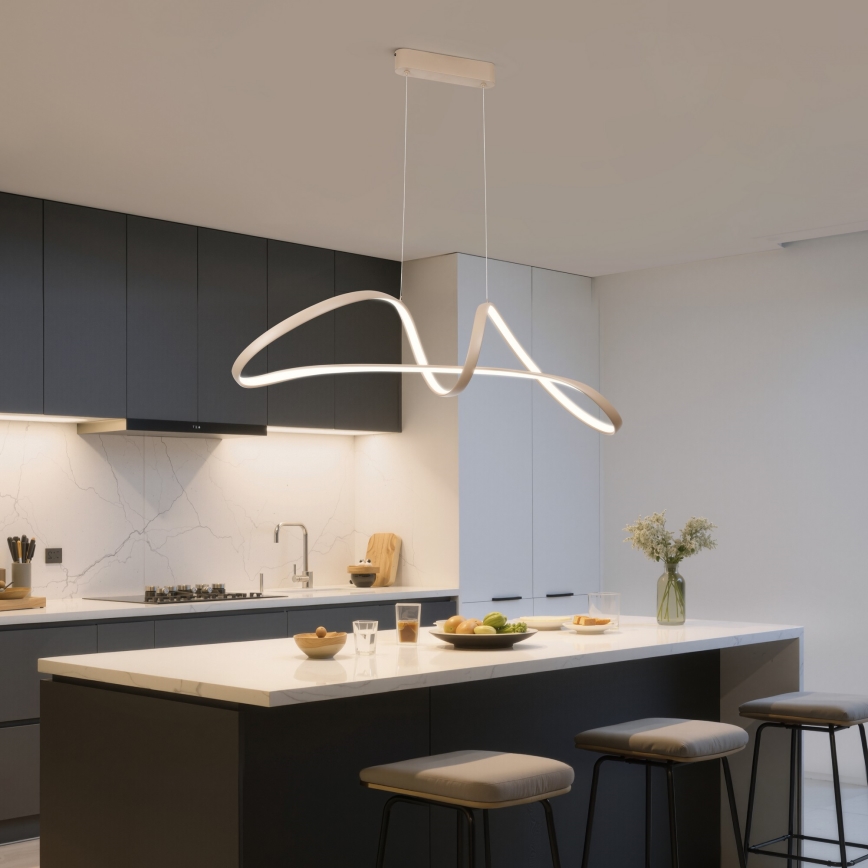 Brilagi - Lustre pendente LED regulável em cabo TWISTER LED/60W/230V 3000-6000K bege + controlo remoto
