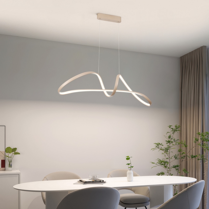 Brilagi - Lustre pendente LED regulável em cabo TWISTER LED/60W/230V 3000-6000K bege + controlo remoto