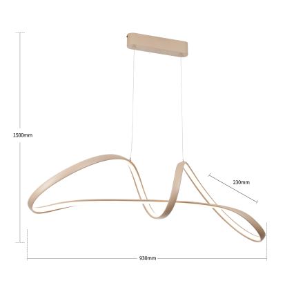 Brilagi - Lustre pendente LED regulável em cabo TWISTER LED/60W/230V 3000-6000K bege + controlo remoto