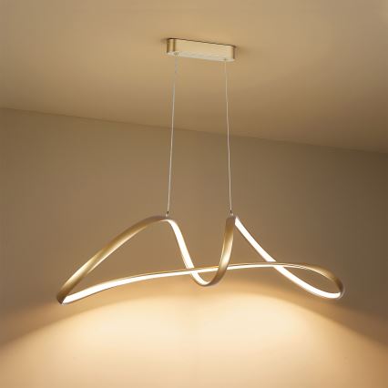 Brilagi - Lustre LED regulável suspenso por cabo TWISTER LED/60W/230V 3000-6000K dourado + controlo remoto