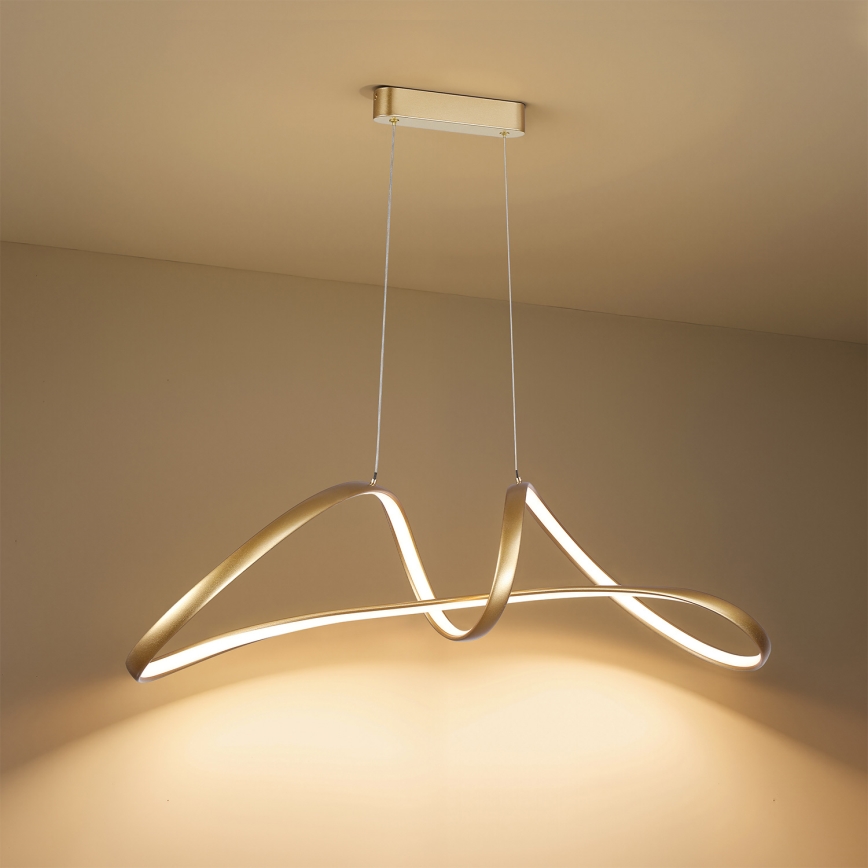 Brilagi - Lustre LED regulável suspenso por cabo TWISTER LED/60W/230V 3000-6000K dourado + controlo remoto