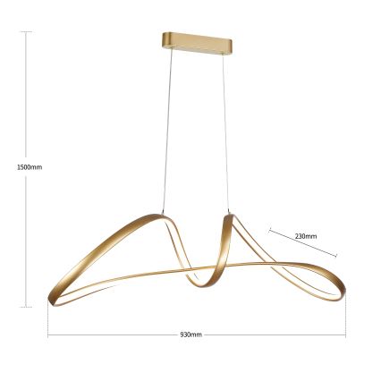 Brilagi - Lustre LED regulável suspenso por cabo TWISTER LED/60W/230V 3000-6000K dourado + controlo remoto