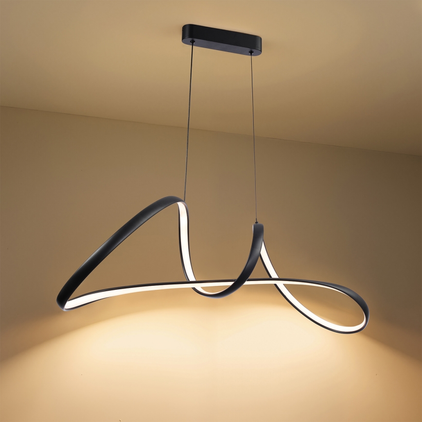 Brilagi - Lustre pendente LED regulável suspenso por cabo TWISTER LED/60W/230V 3000-6000K preto + controlo remoto