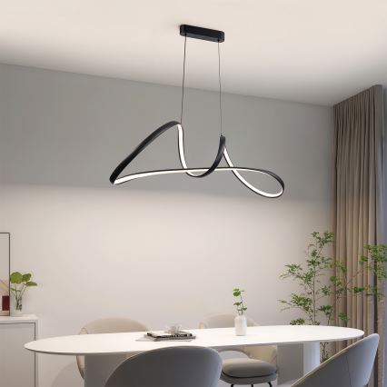 Brilagi - Lustre pendente LED regulável suspenso por cabo TWISTER LED/60W/230V 3000-6000K preto + controlo remoto