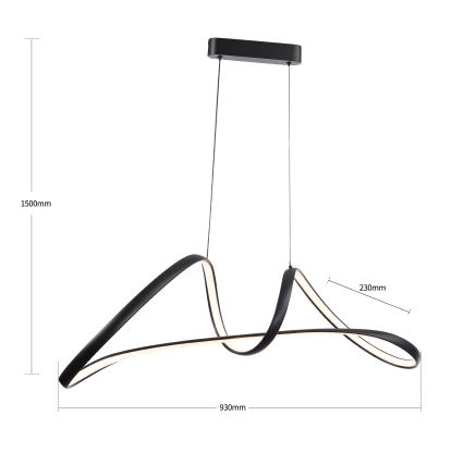 Brilagi - Lustre pendente LED regulável suspenso por cabo TWISTER LED/60W/230V 3000-6000K preto + controlo remoto