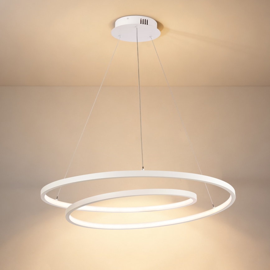 Brilagi - Lustre LED regulável suspenso por cabo TWISTER LED/75W/230V 3000-6000K Ø 70 cm branco + controlo remoto