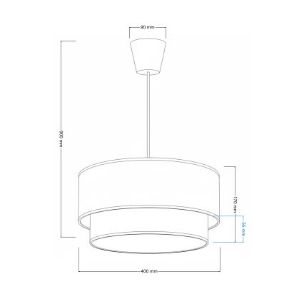Brilagi - Candeeiro infantil LED suspenso por cabo BOBO 1xE27/60W/230V Ø 40 cm creme/azul/ursinhos