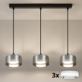 Brilagi - LED Lustre pendente com cabo AURA LUX 3xGX53/30W/230V preto/fumê