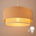 Brilagi-LED Lustre pendente com cabo BOHO BOBO 1x E27/60W/230V Ø 40 cm, padrão de bolinhas, bege/creme