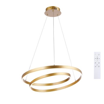 Brilagi - Lustre LED regulável suspenso por cabo TWISTER LED/48W/230V 3000-6000K Ø 50 cm dourado + comando remoto
