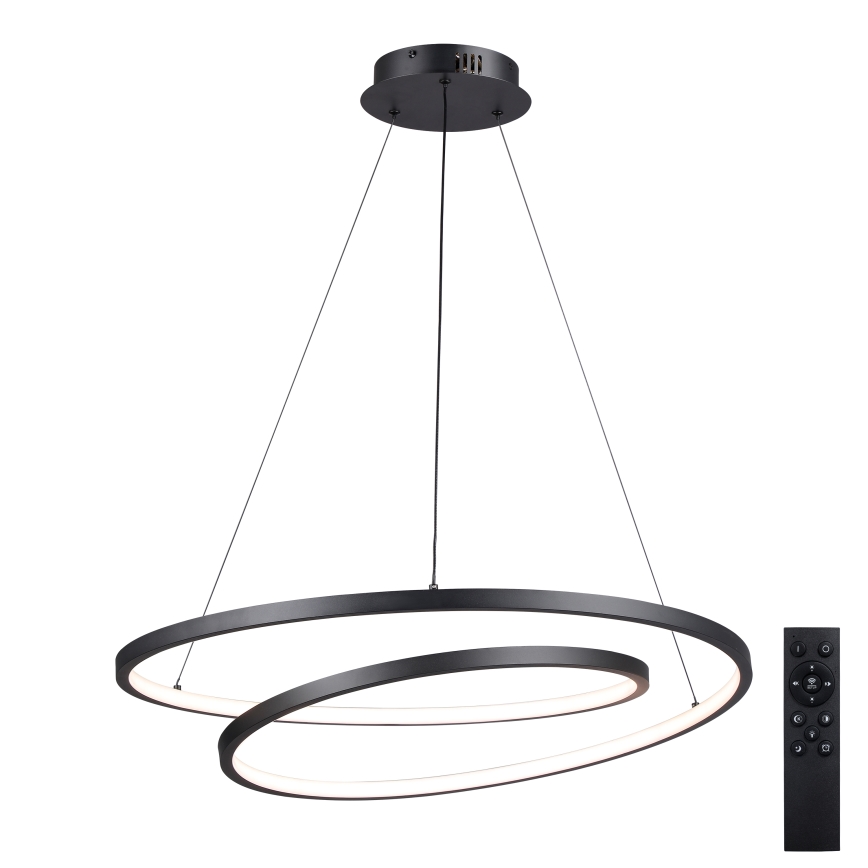 Brilagi - Lustre LED dimerizável suspenso por cabo TWISTER LED/75W/230V 3000–6000K Ø70 cm preto + comando à distância
