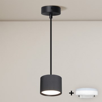 Brilagi - LED Lustre pendente em cabo STRIPY 1xGX53/15W/230V preto
