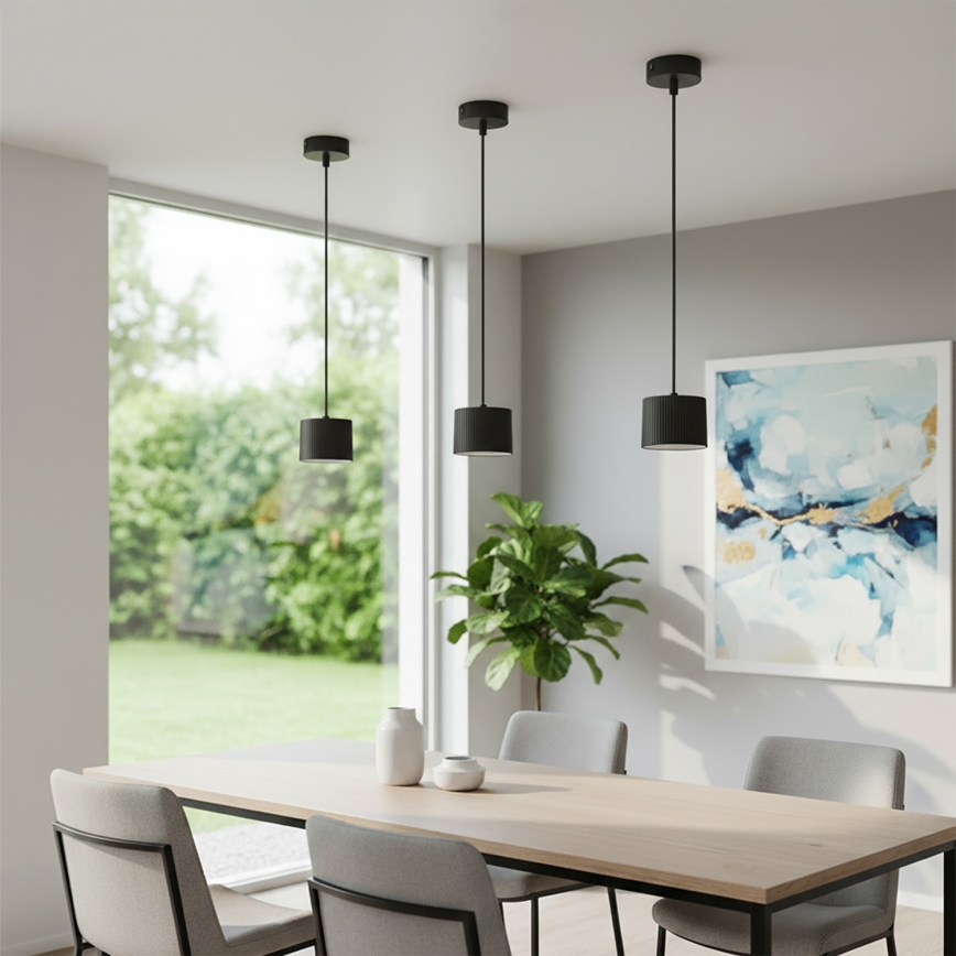 Brilagi - LED Lustre pendente em cabo STRIPY 1xGX53/15W/230V preto