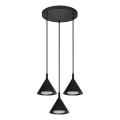 BRILAGI - LED Lustre suspenso com cabo CONE TRIPLE ROUND 3xGX53/15W/230V preto