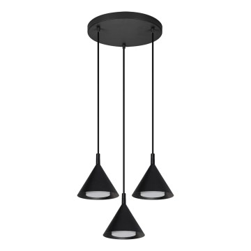 BRILAGI - LED Lustre suspenso com cabo CONE TRIPLE ROUND 3xGX53/15W/230V preto