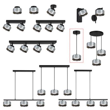 Brilagi - LED Lustre suspenso em cabo AURA LUX 1xGX53/30W/230V preto/fumê
