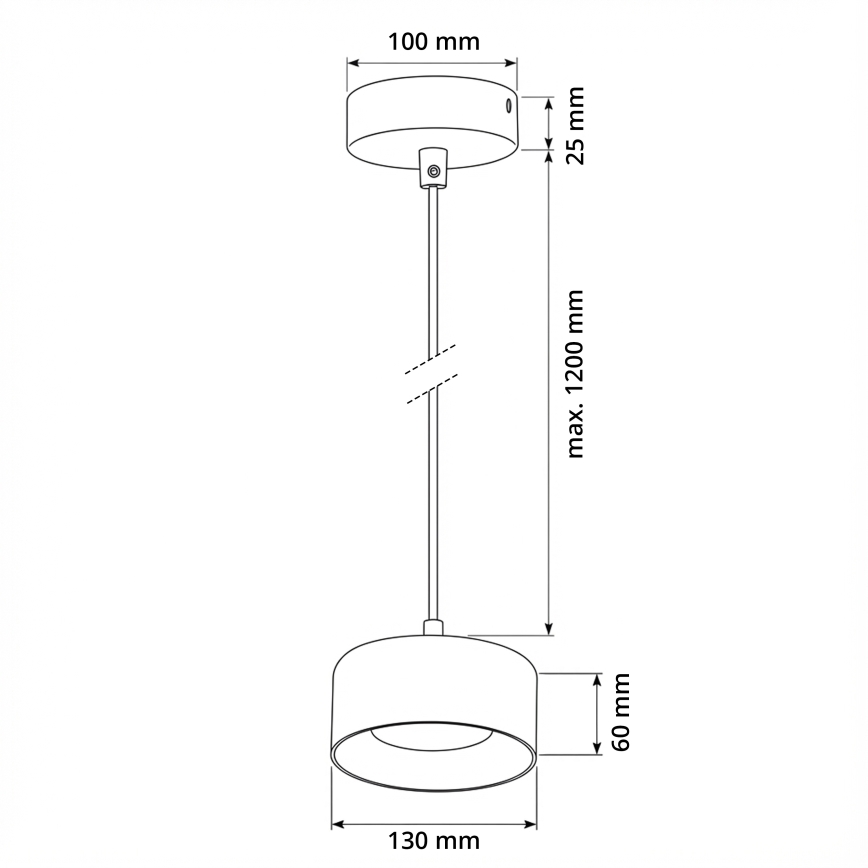Brilagi - LED Lustre suspenso em cabo AURA LUX 1xGX53/30W/230V preto/fumê
