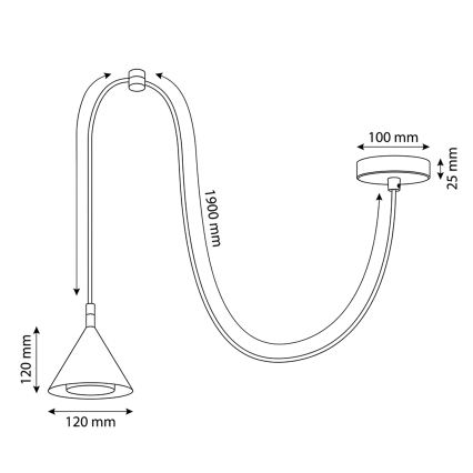 BRILAGI - LED Lustre suspenso em cabo CONE SINGLE SPIDER 1xGX53/15W/230V preto