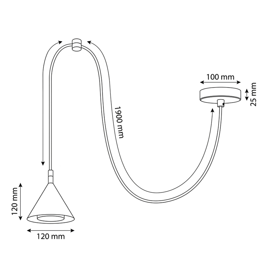 BRILAGI - LED Lustre suspenso em cabo CONE SINGLE SPIDER 1xGX53/15W/230V preto