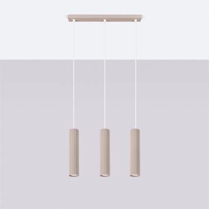 Brilagi - LED Lustre suspenso em cabo CRESTO 3xGU10/10W/230V taupe