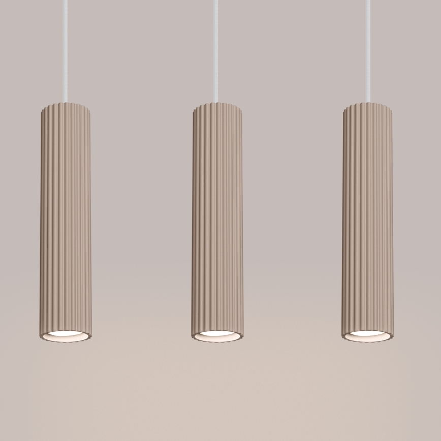 Brilagi - LED Lustre suspenso em cabo CRESTO 3xGU10/10W/230V taupe