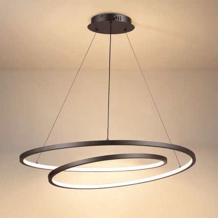 Brilagi - Lustre suspenso LED dimerizável com cabo TWISTER LED/105W/230V 3000-6000K Ø 100 cm preto + controlo remoto