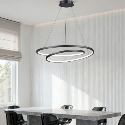 Brilagi - Lustre suspenso LED dimerizável com cabo TWISTER LED/105W/230V 3000-6000K Ø 100 cm preto + controlo remoto
