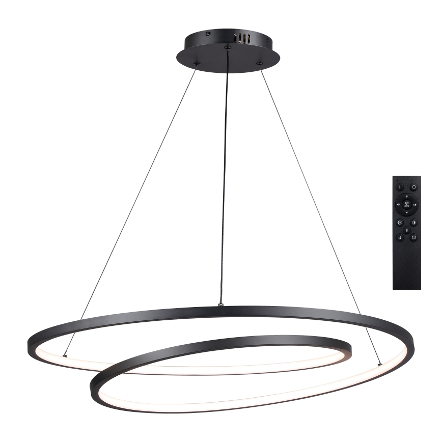 Brilagi - Lustre suspenso LED dimerizável com cabo TWISTER LED/105W/230V 3000-6000K Ø 100 cm preto + controlo remoto