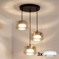 Brilagi - LED Lustre suspenso por cabo AURA LUX 3xGX53/30W/230V preto/dourado