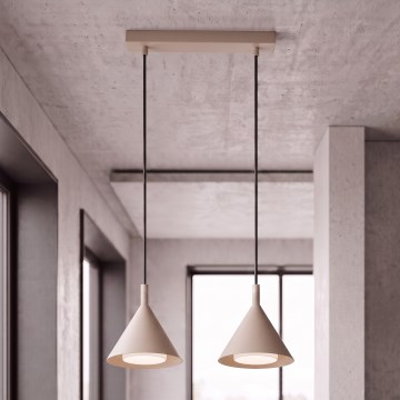 BRILAGI - LED Lustre suspenso por cabo CONE DOUBLE 2xGX53/15W/230V bege