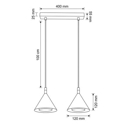 BRILAGI - LED Lustre suspenso por cabo CONE DOUBLE 2xGX53/15W/230V branco