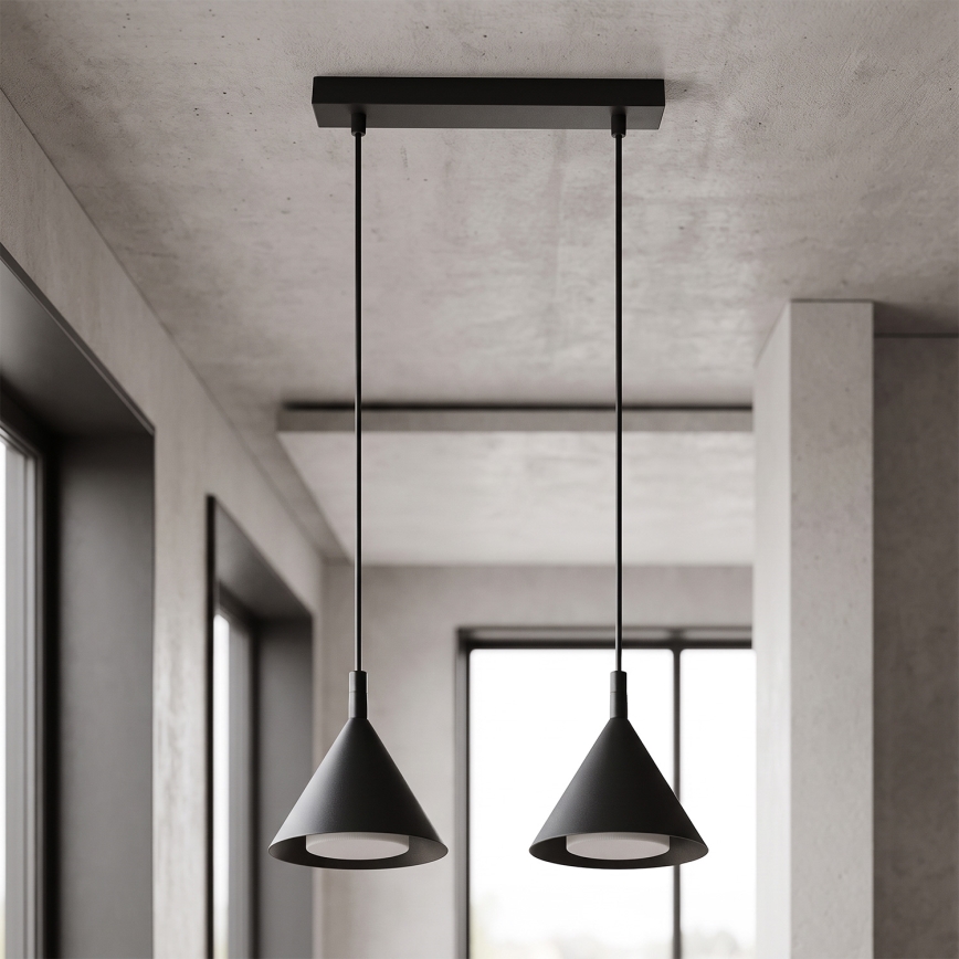 BRILAGI - LED Lustre suspenso por cabo CONE DOUBLE 2xGX53/15W/230V preto